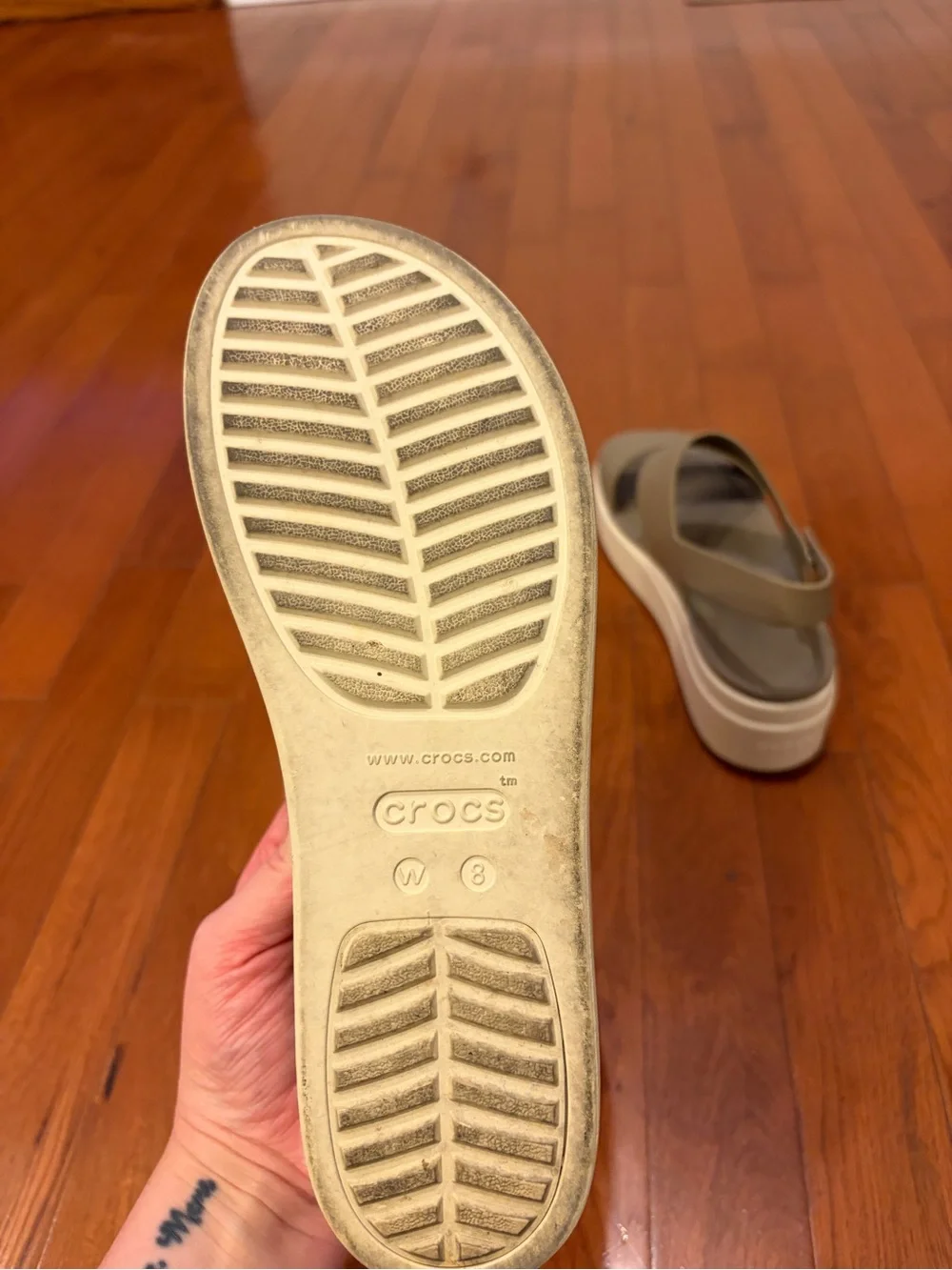 CROCS | Brooklyn Low Wedge Sandals- Khaki Bone